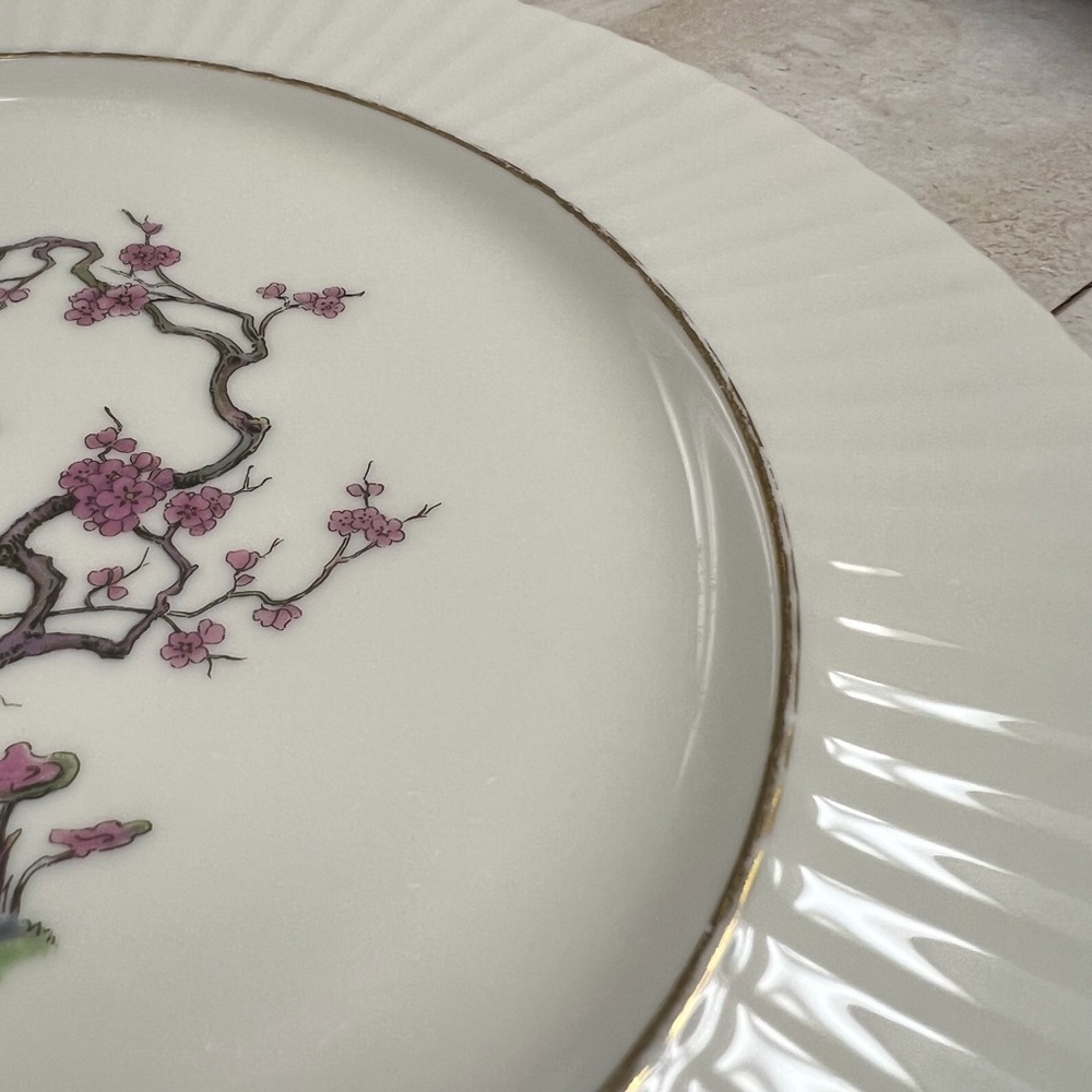 Lenox Trenton Special Plate USA Fluted Floral Gold Rim Blossom Ming Tree - Picture 14 of 16